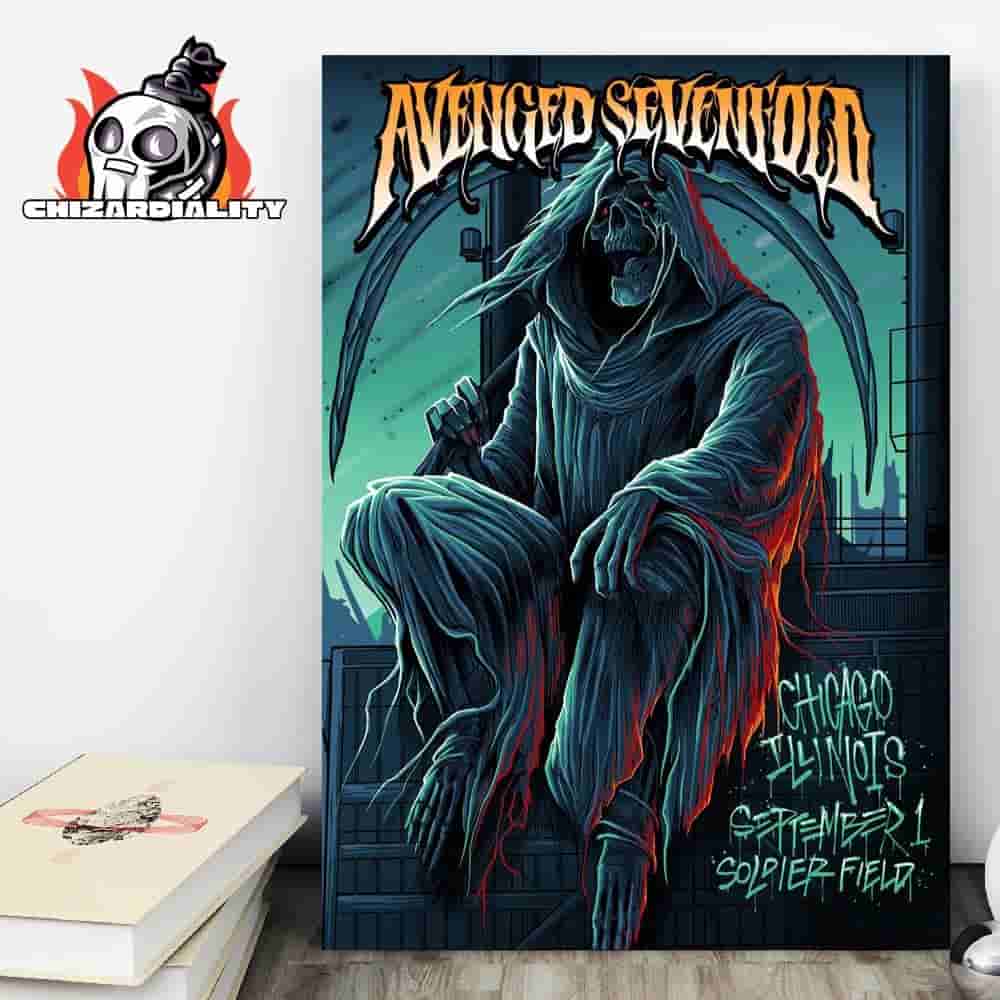 Avenged Sevenfold Words Of Wisdom Tour 2025 At Soldier Field Chicago Illinois On August 31st 2025 Home Decor Poster Canvas Avenged Sevenfold Words Of Wisdom Tour 2025 At Soldier Field Chicago Illinois On August 31st 2025 Home Decor Poster Canvas