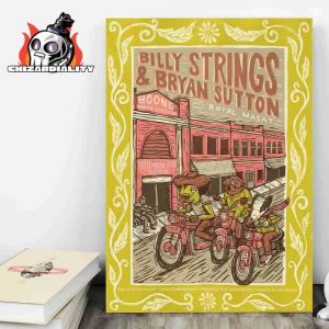 Billy Strings And Bryan Sutton Artwork Poster By Bobby Rosenstock For 2 Nights At Boone North Carolina On September 11th And 12th 2025 Wall Decor Poster Canvas