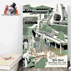Billy Strings And Bryan Sutton Artwork Poster By Ryan Duggan For Night 1 At Boone North Carolina On September 11th 2025 Wall Decor Poster Canvas