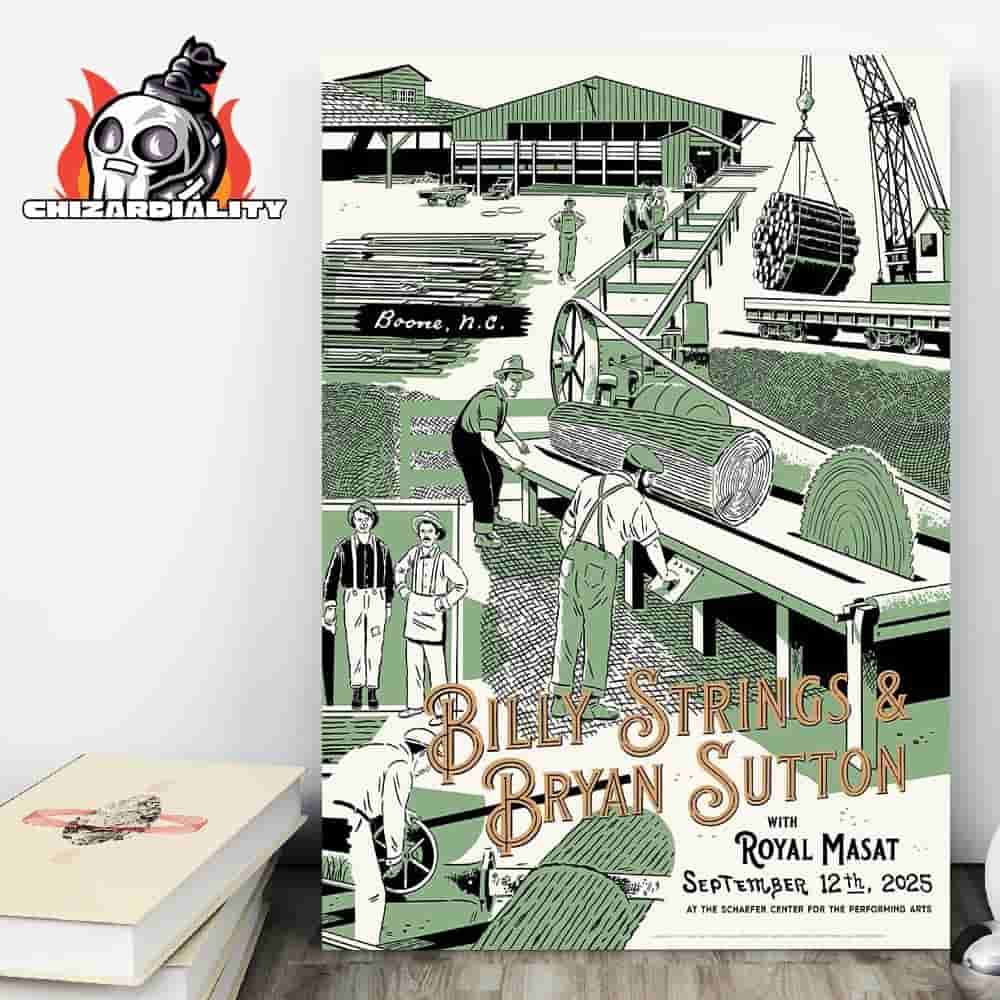 Billy Strings And Bryan Sutton Artwork Poster By Ryan Duggan For Night 2 At Boone North Carolina On September 12th 2025 Wall Decor Poster Canvas Billy Strings And Bryan Sutton Artwork Poster By Ryan Duggan For Night 2 At Boone North Carolina On September 12th 2025 Wall Decor Poster Canvas
