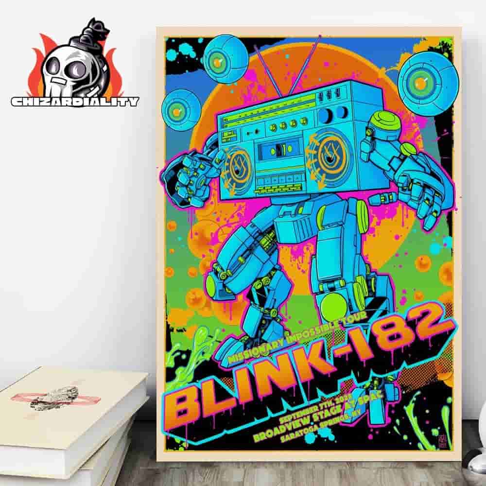 Blink-182 Missionary Impossible Tour Event Poster At Broadview Stage At Spac Saratoga Springs NY On September 7th 2025 Home Decor Poster Canvas Blink-182 Missionary Impossible Tour Event Poster At Broadview Stage At Spac Saratoga Springs NY On September 7th 2025 Home Decor Poster Canvas