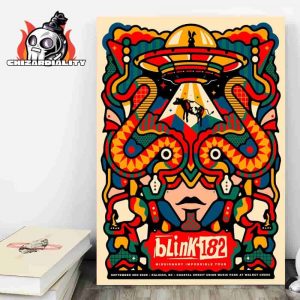 Blink-182 Missionary Impossible Tour Event Poster At Coatstal Credit Union Music Park At Walnut Creek On September 3rd 2025 Home Decor Poster Canvas