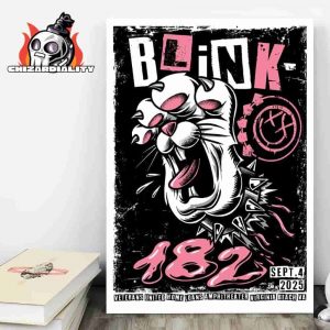 Blink-182 Missionary Impossible Tour Event Poster At Veterans United Home Loans Amphitheatre Virginia Beach VA On September 4th 2025 Home Decor Poster Canvas