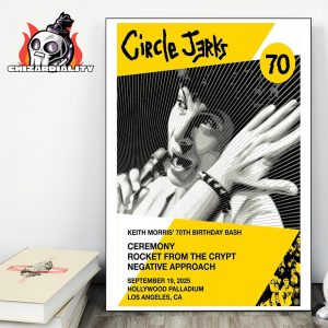 Circle Jerks Shepard Fairey Keith Birthday Poster At Hollywood Palladium Los Angeles CA ON September 19th 2025 Wall Decor Poster Canvas