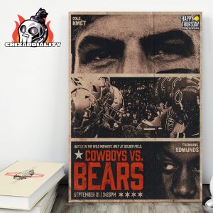 Dallas Cowboys Versus Chicago Bears Battle In The Wild Midwest At Soldier Field On September 21st 2025 Home Decor Poster Canvas