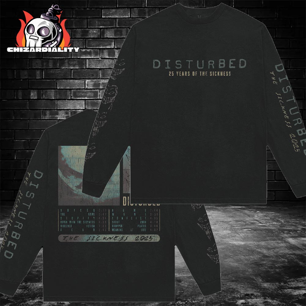 Disturbed Meaning of Life The Sickness Tracklist Long Sleeve Merch Limited Classic T-Shirt Disturbed Meaning of Life The Sickness Tracklist Long Sleeve Merch Limited Classic T-Shirt