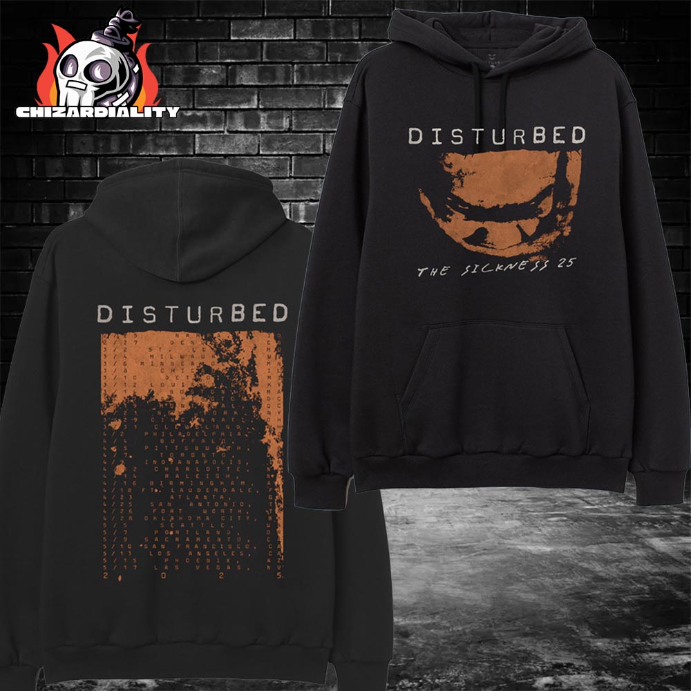 Disturbed Numb The Sickness Tour Hoodie Merch Limited Two Sided Classic T-Shirt Disturbed Numb The Sickness Tour Hoodie Merch Limited Two Sided Classic T-Shirt