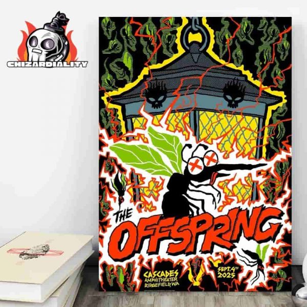The Offspring Supercharged Tour 2025 Event Poster For Show At Cascades Amphitheater Ridgefield WA On September 4th 2025 Home Decor Poster Canvas