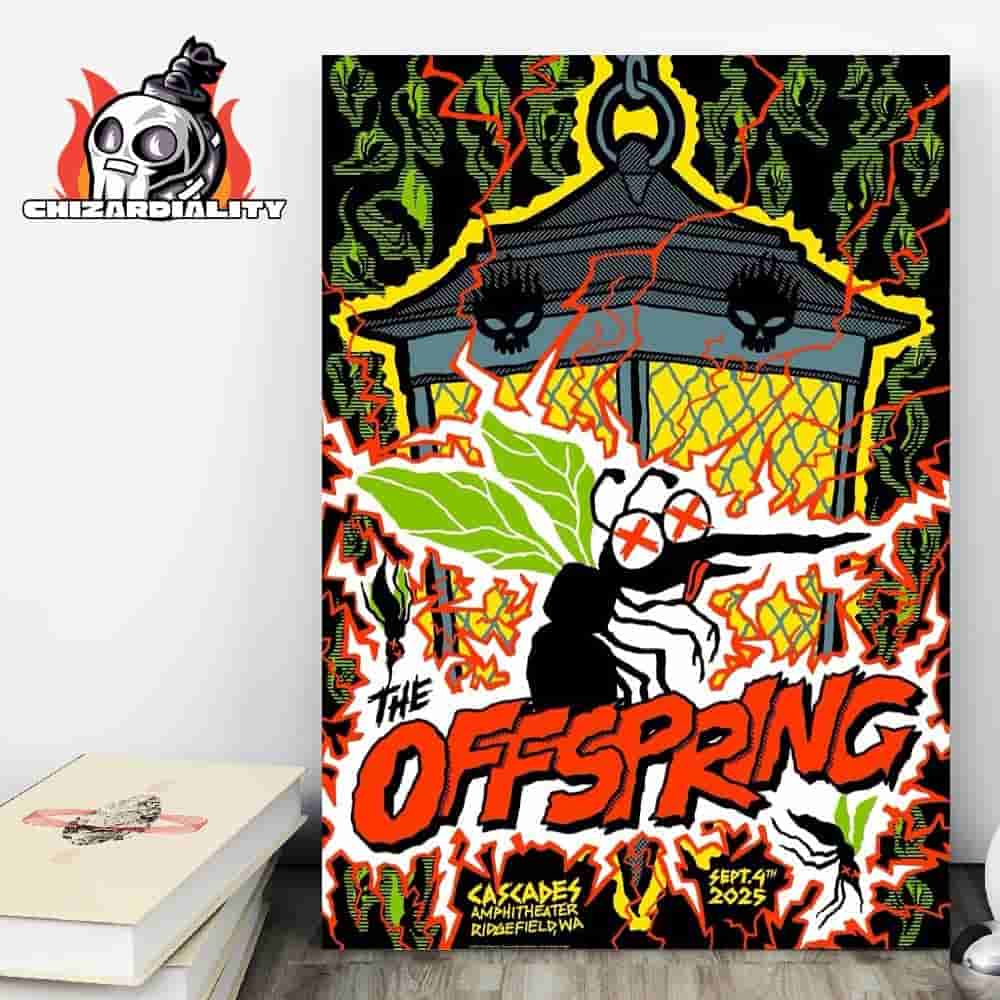 The Offspring Supercharged Tour 2025 Event Poster For Show At Cascades Amphitheater Ridgefield WA On September 4th 2025 Home Decor Poster Canvas The Offspring Supercharged Tour 2025 Event Poster For Show At Cascades Amphitheater Ridgefield WA On September 4th 2025 Home Decor Poster Canvas