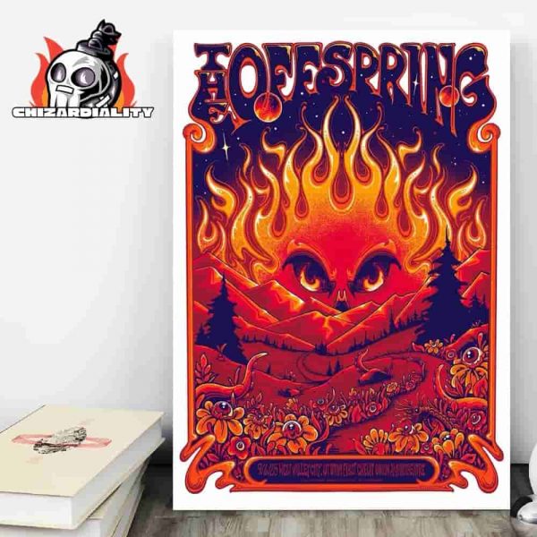 The Offspring Supercharged Tour 2025 Event Poster For Show At Utah First Credit Union Amphitheatre West Valley City UT On September 6th 2025 Home Decor Poster Canvas