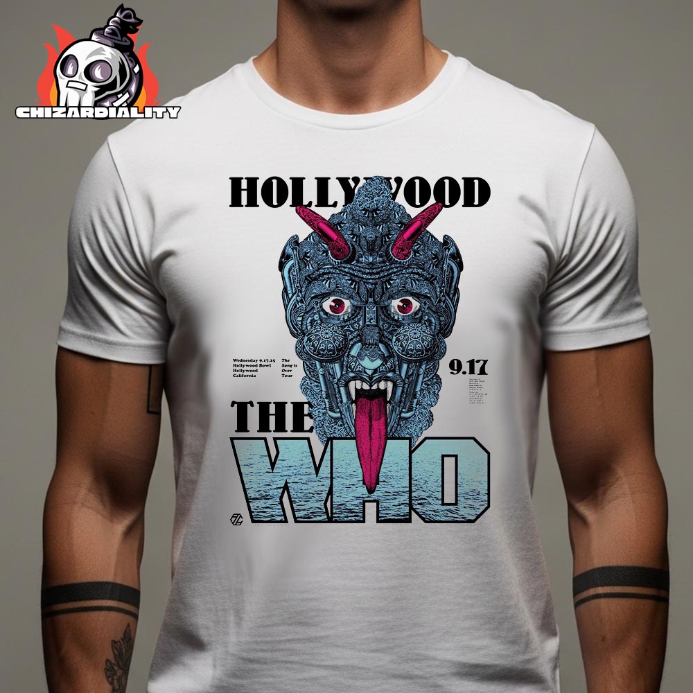 The Who Band Event Poster The Song Is Over Tour 2025 Night 1 At Hollywood Bowl CA On September 19th 2025 Classic T-Shirt The Who Band Event Poster The Song Is Over Tour 2025 Night 1 At Hollywood Bowl CA On September 19th 2025 Classic T-Shirt