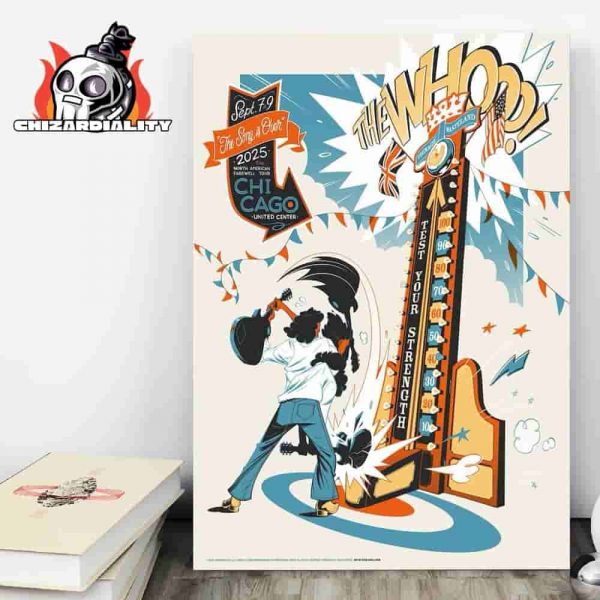 The Who Band North American Farewell Tour 2025 Live Poster At Chicago United Center On September 7th And 9th 2025 Home Decor Poster Canvas
