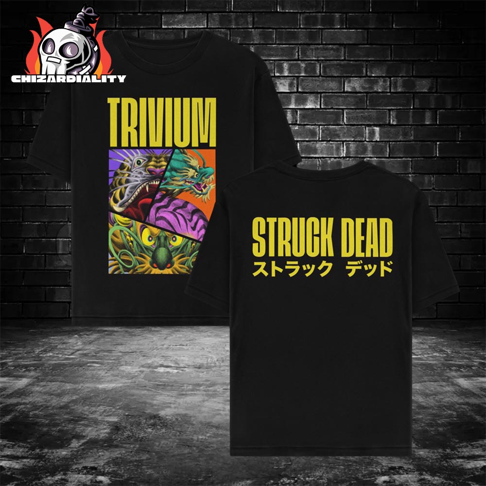 Trivium Struck Dead Black Tee Merchandise Limited Two Sided Classic T-Shirt Trivium Struck Dead Black Tee Merchandise Limited Two Sided Classic T-Shirt