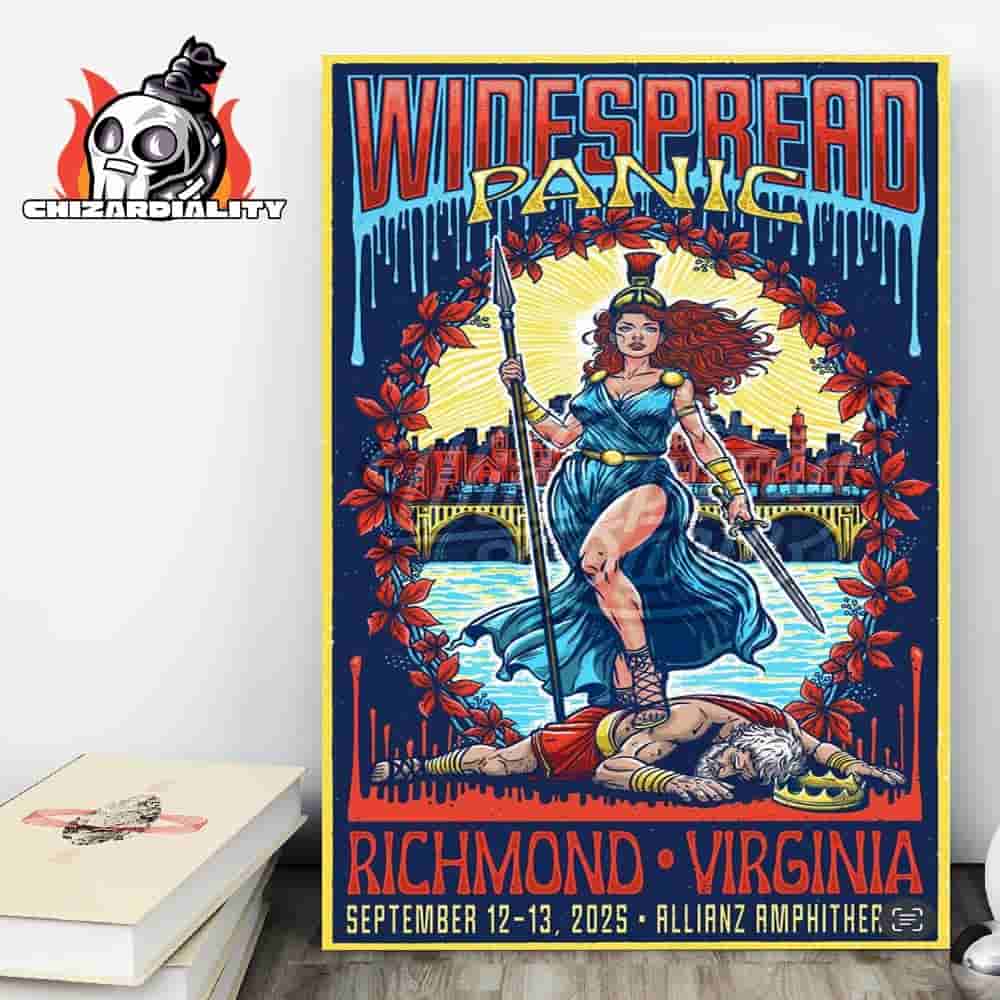 Widespread Panic Merch Artwork Poster For 2 Nights At Allianz Amphitheater Richmond VA On September 12th And 13th 2025 Wall Decor Poster Canvas Widespread Panic Merch Artwork Poster For 2 Nights At Allianz Amphitheater Richmond VA On September 12th And 13th 2025 Wall Decor Poster Canvas