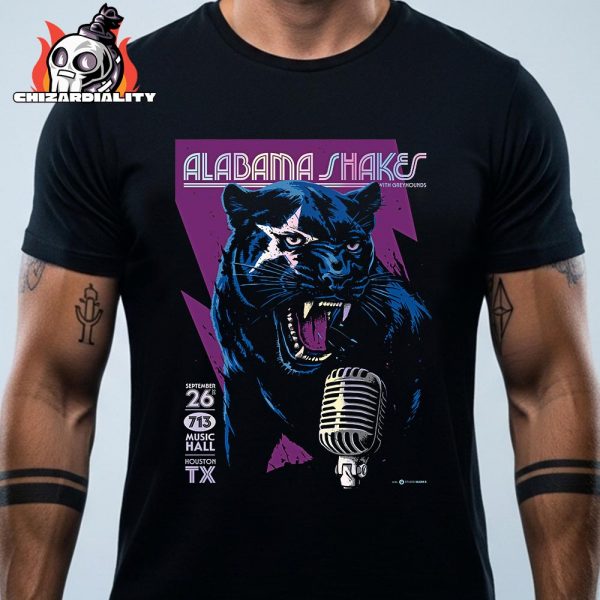Alabama Shakes Purple Edition Poster Show With Greyhounds At 713 Music Hall Houston TX On September 26th 2025 Classic T-Shirt
