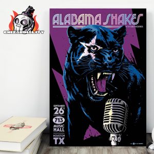 Alabama Shakes Purple Edition Poster Show With Greyhounds At 713 Music Hall Houston TX On September 26th 2025 Wall Decor Poster Canvas