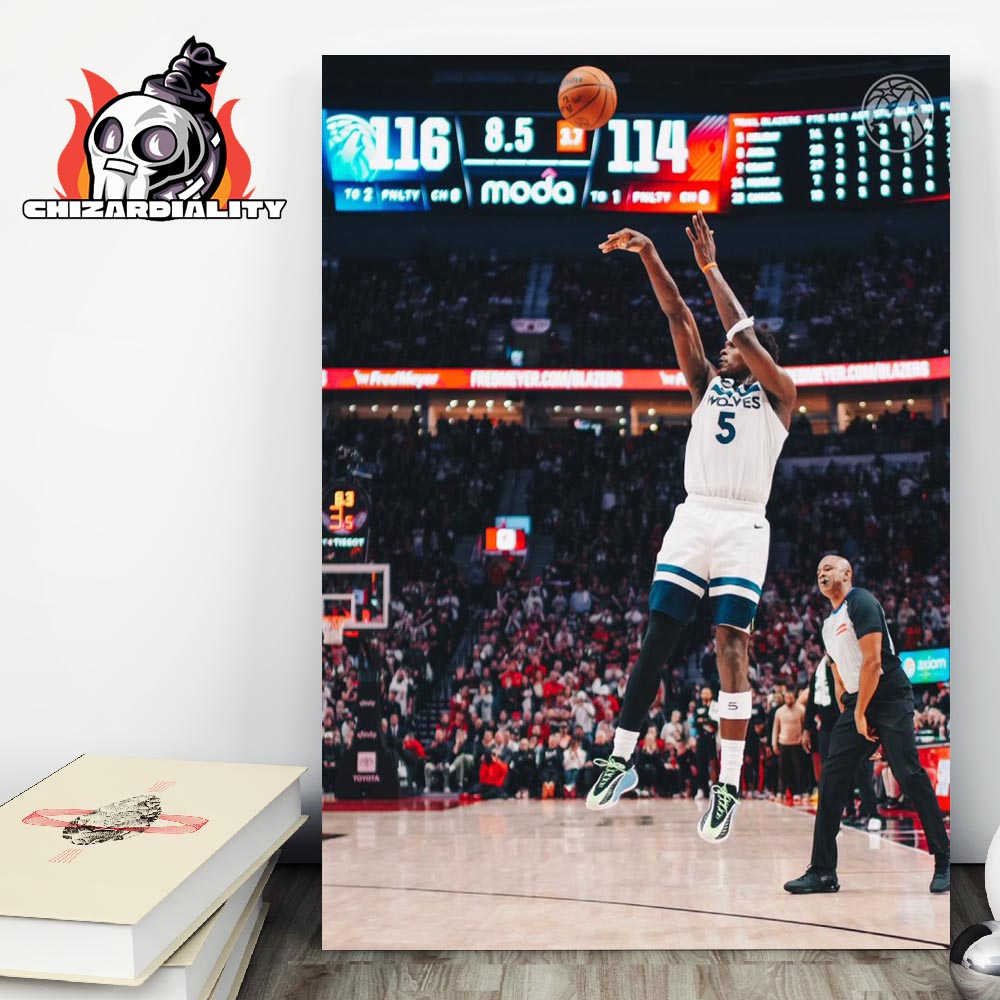 Anthony Edwards Minnesota Timberwolves Game Winner Shot Against Portland Trail Blazer NBA 2025 Home Decor Poster Canvas Anthony Edwards Minnesota Timberwolves Game Winner Shot Against Portland Trail Blazer NBA 2025 Home Decor Poster Canvas