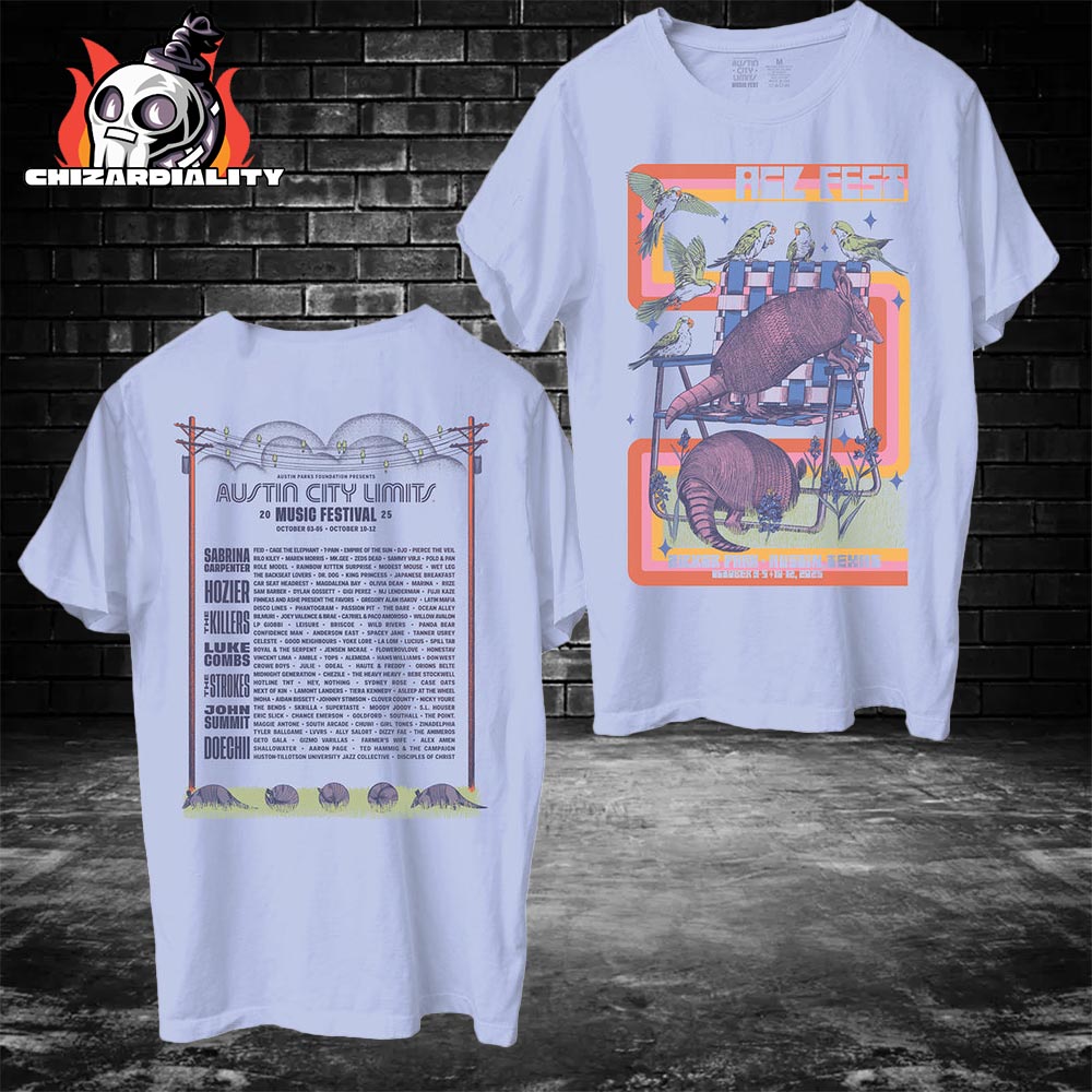 Austin City Limits Music Festival Live At Zilker Park Dillo Lineup Tee Two Sided Classic T-Shirt Austin City Limits Music Festival Live At Zilker Park Dillo Lineup Tee Two Sided Classic T-Shirt