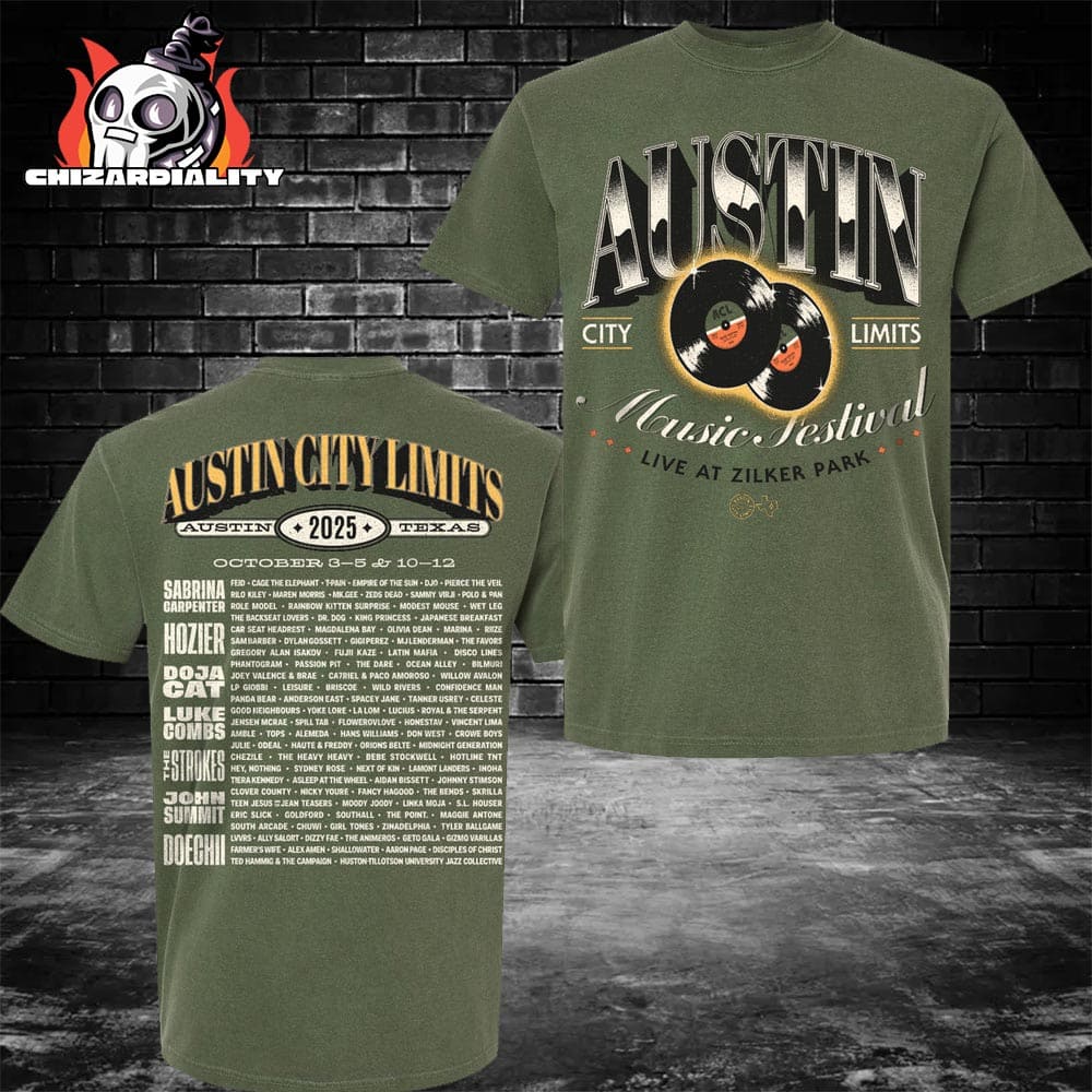 Austin City Limits Music Festival Live At Zilker Park Records Lineup Tee Two Sided Classic T-Shirt Austin City Limits Music Festival Live At Zilker Park Records Lineup Tee Two Sided Classic T-Shirt