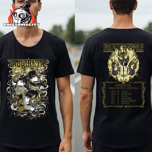 Babymetal World Tour 2025-2026 Asia Kon Kon Tee Merch Limited Two Sided Classic T-Shirt