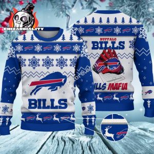 Bills Mafia American Football Gloves Ugly Christmas Sweater Xmas Gift Buffalo Bills Ugly Sweater