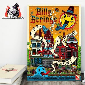 Billy Strings Artwork Poster By Juanpa Live At Tivolivredenburg Utrecht Netherlands On October 7th And 8th 2025 Wall Decor Poster Canvas