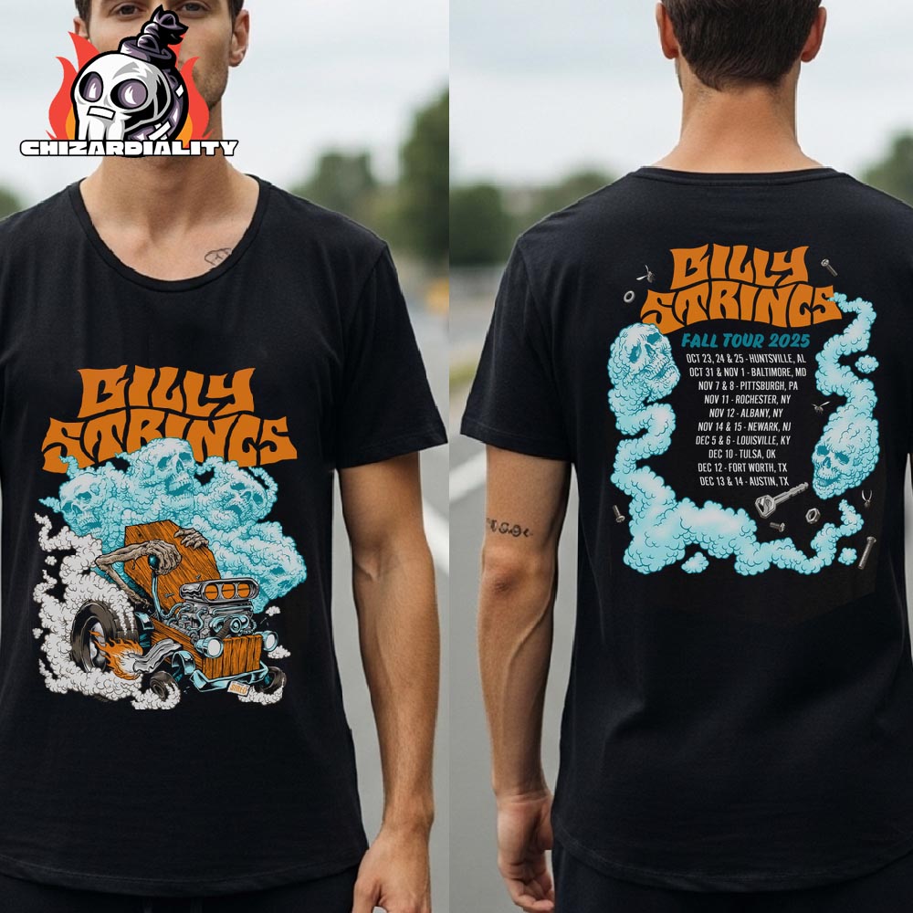 Billy Strings Fall 2025 Hot Rod Tee With Dates Merch Limited Two Sided Classic T-Shirt Billy Strings Fall 2025 Hot Rod Tee With Dates Merch Limited Two Sided Classic T-Shirt