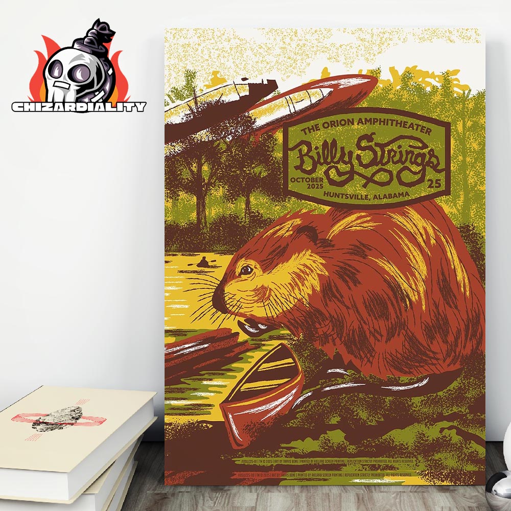Billy Strings Fall Tour 2025 Single Night Print Poster At The Orion Amphitheater Huntsville AL On October 25th 2025 Home Decor Poster Canvas Billy Strings Fall Tour 2025 Single Night Print Poster At The Orion Amphitheater Huntsville AL On October 25th 2025 Home Decor Poster Canvas