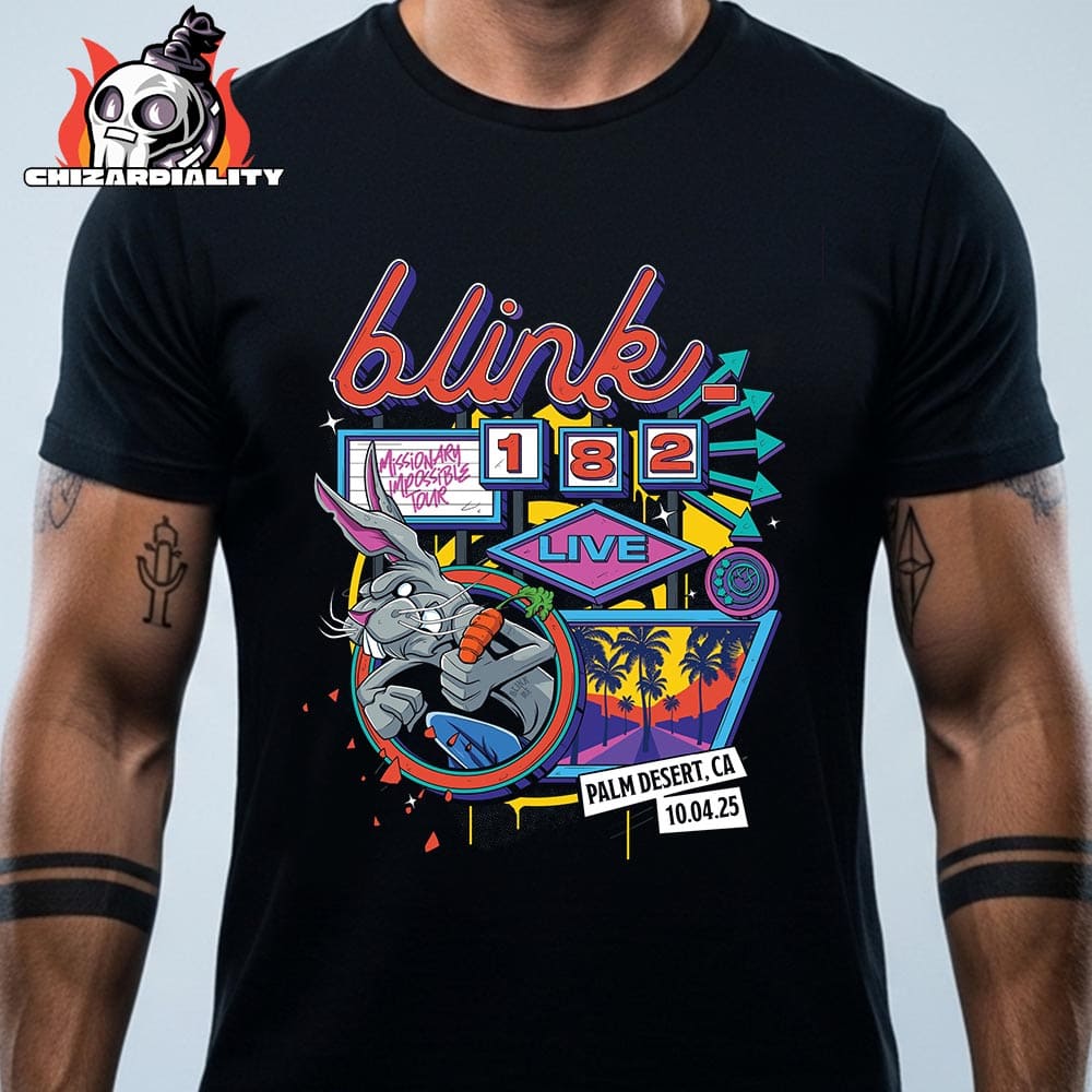 Blink-182 Missionary Impossible Tour 2025 Event Tee At Palm Desert CA On October 4th 2025 Classic T-Shirt Blink-182 Missionary Impossible Tour 2025 Event Tee At Palm Desert CA On October 4th 2025 Classic T-Shirt