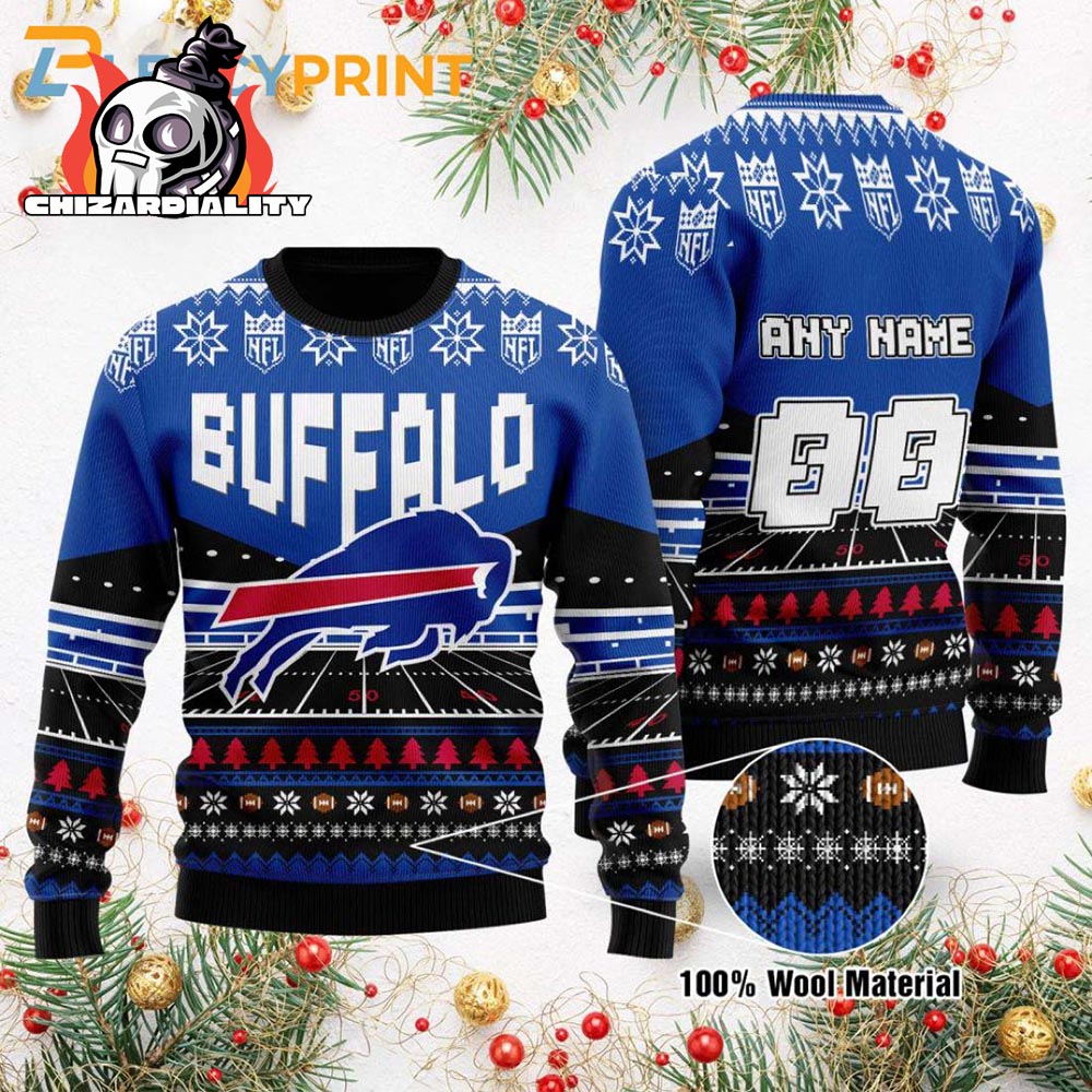 Buffalo Bills Custom Name Ugly Christmas Sweater Xmas Gift Personalized Buffalo Bills Ugly Sweater Buffalo Bills Custom Name Ugly Christmas Sweater Xmas Gift Personalized Buffalo Bills Ugly Sweater