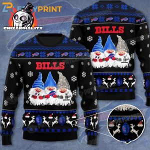 Buffalo Bills Gnomes Black Ugly Christmas Sweater NFL Football Xmas Gift Buffalo Bills Christmas Sweater
