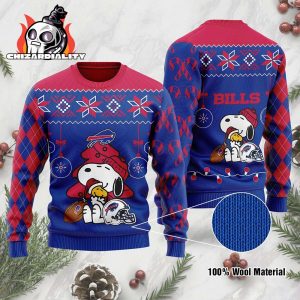 Buffalo Bills Snoopy And Woodstock Christmas Ugly Sweater Xmas Gift Buffalo Bills Ugly Sweater