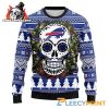 Buffalo Bills Sugar Skull Flower NFL Christmas Ugly Sweater Xmas Gift Buffalo Bills Ugly Christmas Sweater