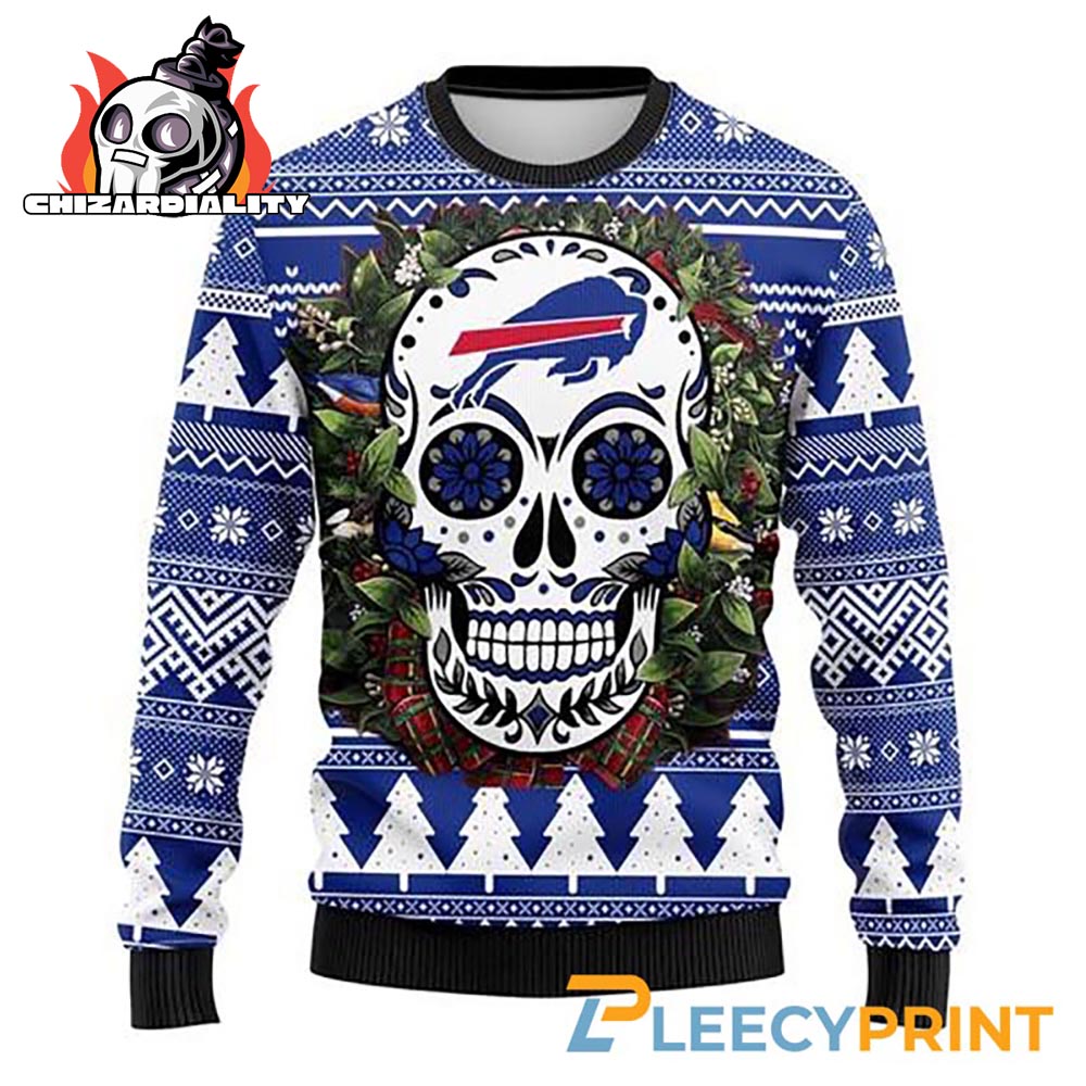 Buffalo Bills Sugar Skull Flower NFL Christmas Ugly Sweater Xmas Gift Buffalo Bills Ugly Christmas Sweater Buffalo Bills Sugar Skull Flower NFL Christmas Ugly Sweater Xmas Gift Buffalo Bills Ugly Christmas Sweater