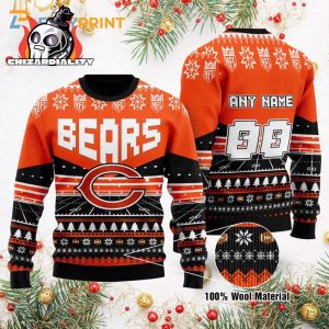 Chicago Bears Custom NFL Football Field Ugly Christmas Sweater – Chicago Bears Ugly Christmas Sweater