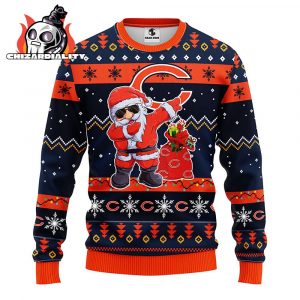 Chicago Bears Dabbing Santa Claus NFL Christmas Ugly Sweater