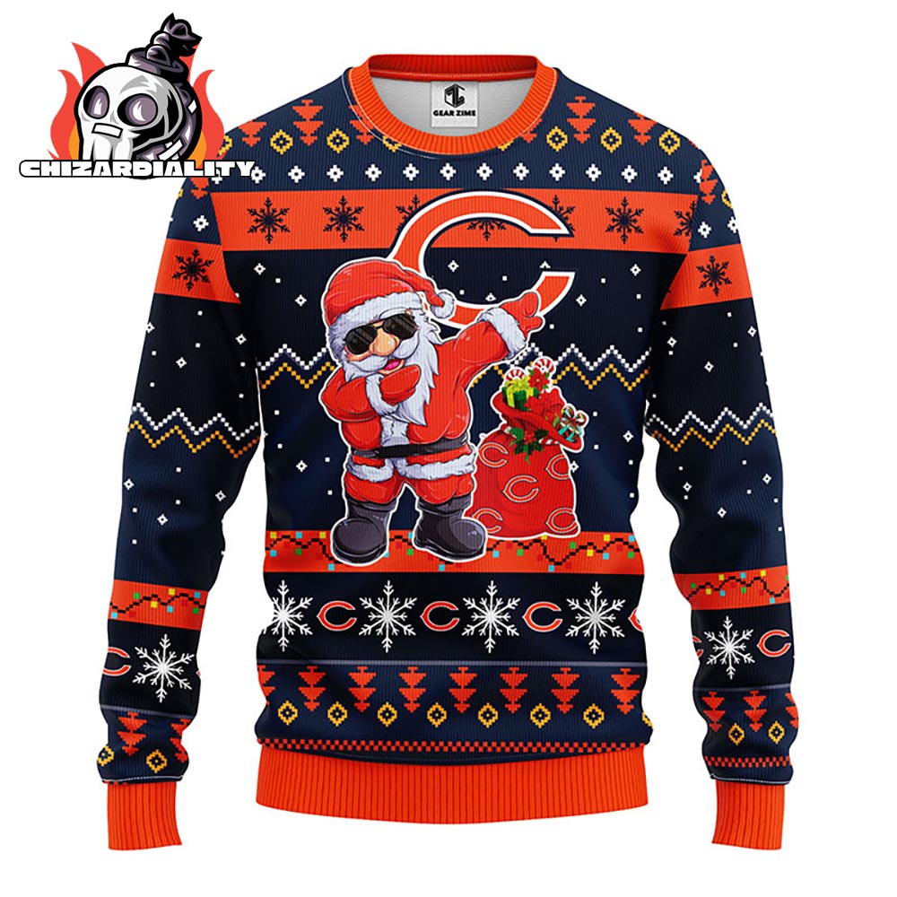 Chicago Bears Dabbing Santa Claus NFL Christmas Ugly Sweater Chicago Bears Dabbing Santa Claus NFL Christmas Ugly Sweater