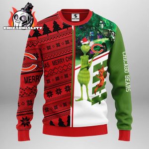 Chicago Bears Grinch Max Dog Christmas Ugly Sweater Xmas Gift Chicago Bears Christmas Sweater