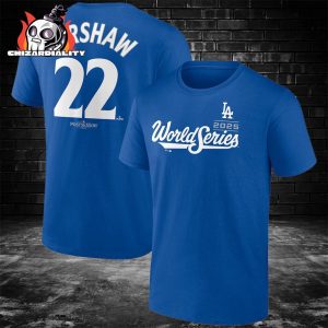 Clayton Kershaw Los Angeles Dodgers 2025 World Series Name And Number Two Sided Classic T-Shirt
