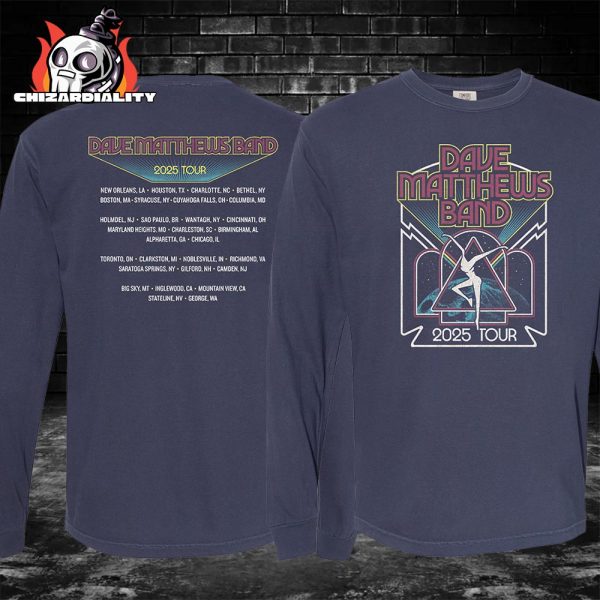 Dave Matthews Tour 2025 City List Long Sleeve Tee Merch Limited Two Sided Classic T-Shirt