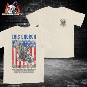 Eric Church Free The Machine Tour 2025 Natural Eagle Tee Merch Two Sided Classic T-Shirt