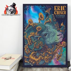 Eric Church Free The Machine Tour 2025 Web Edition Poster At Delta Center Salt Lake City UT On October 23th 2025 Wall Decor Poster Canvas
