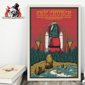 Eric Church Free The Machine Tour 2025 Web Edition Poster At Spokane Arena Spokane WA On October 25th 2025 Wall Decor Poster Canvas