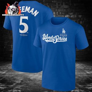 Freddie Freeman Los Angeles Dodgers 2025 World Series Name And Number Two Sided Classic T-Shirt