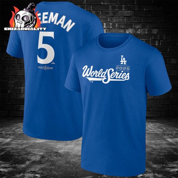Freddie Freeman Los Angeles Dodgers 2025 World Series Name And Number Two Sided Classic T-Shirt