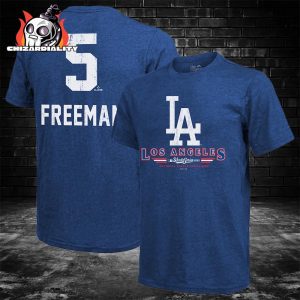 Freddie Freeman Los Angeles Dodgers 2025 World Series National League Champion Name And Number Two Sided Classic T-Shirt
