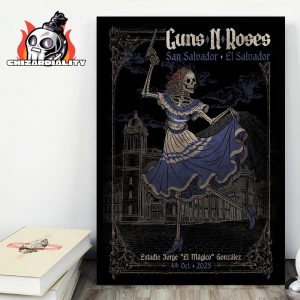 Gun N Roses Tour 2025 Poster At Estadio Jorge El Magico Gonzalez San Salvador El Savador On October 4th 2025 Wall Decor Poster Canvas