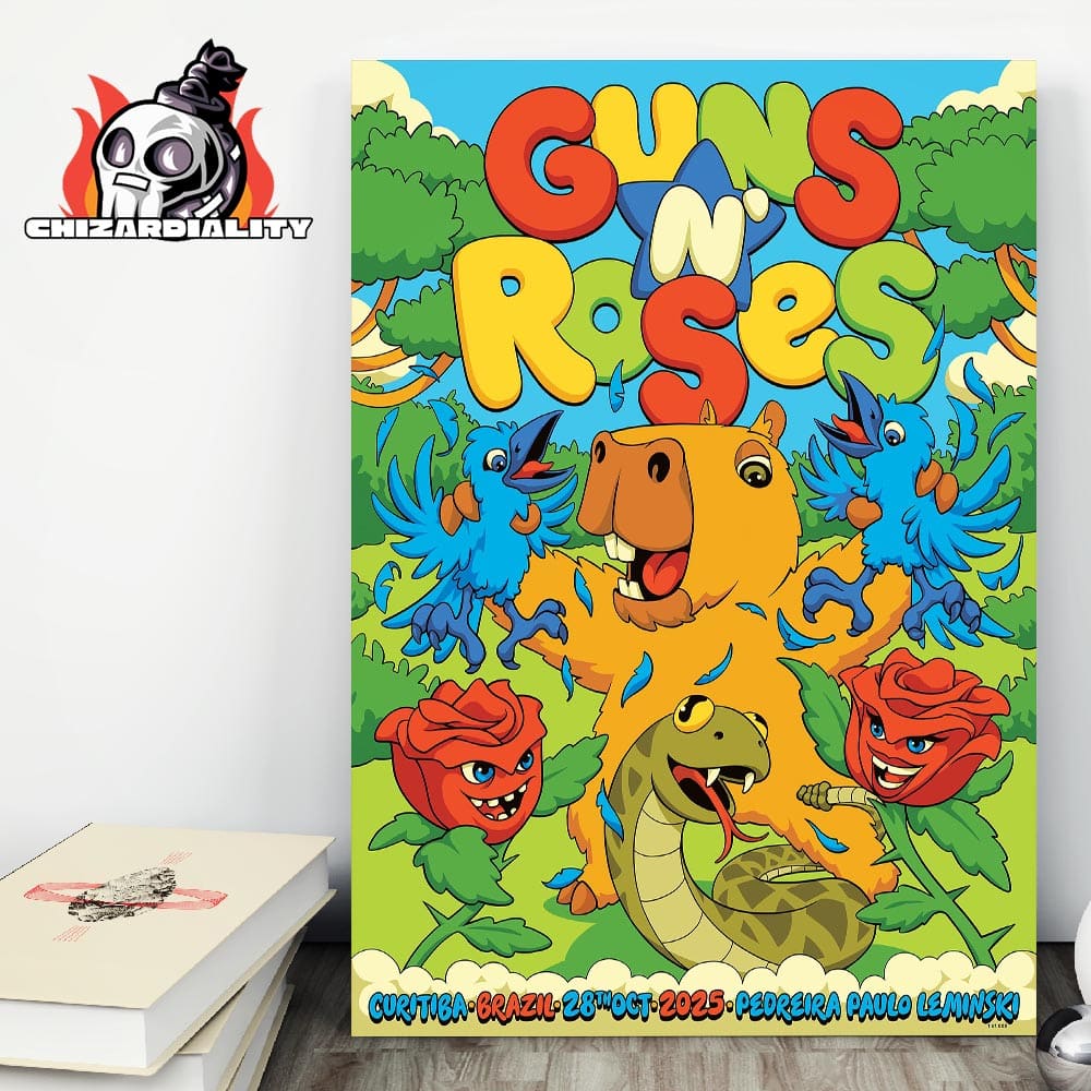 Guns N Roses Tour 2025 Poster Live At Pedreira Paulo Leminski Curitiba Brazil On October 28th 2025 Home Decor Poster Canvas Guns N Roses Tour 2025 Poster Live At Pedreira Paulo Leminski Curitiba Brazil On October 28th 2025 Home Decor Poster Canvas