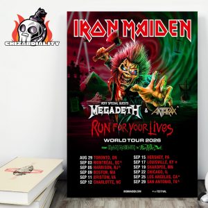Iron Maiden Run For Your Lives World Tour 2026 From Iron Maiden To Fear The Dark Home Decor Poster Canvas Iron Maiden Run For Your Lives World Tour 2026 From Iron Maiden To Fear The Dark Home Decor Poster Canvas