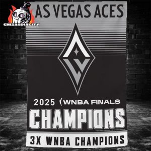 Las Vegas Aces 2025 WNBA Finals Champions 3x WNBA Champions Garden House Two Sided Flag